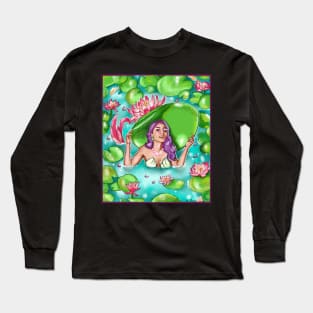 Mermaid with the Lily Pad Hat Long Sleeve T-Shirt